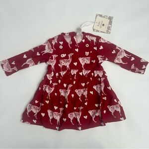 NWT Kate Quinn 3–6M Baby Girl Dress Llama Hearts Valentine’s Day Modal
